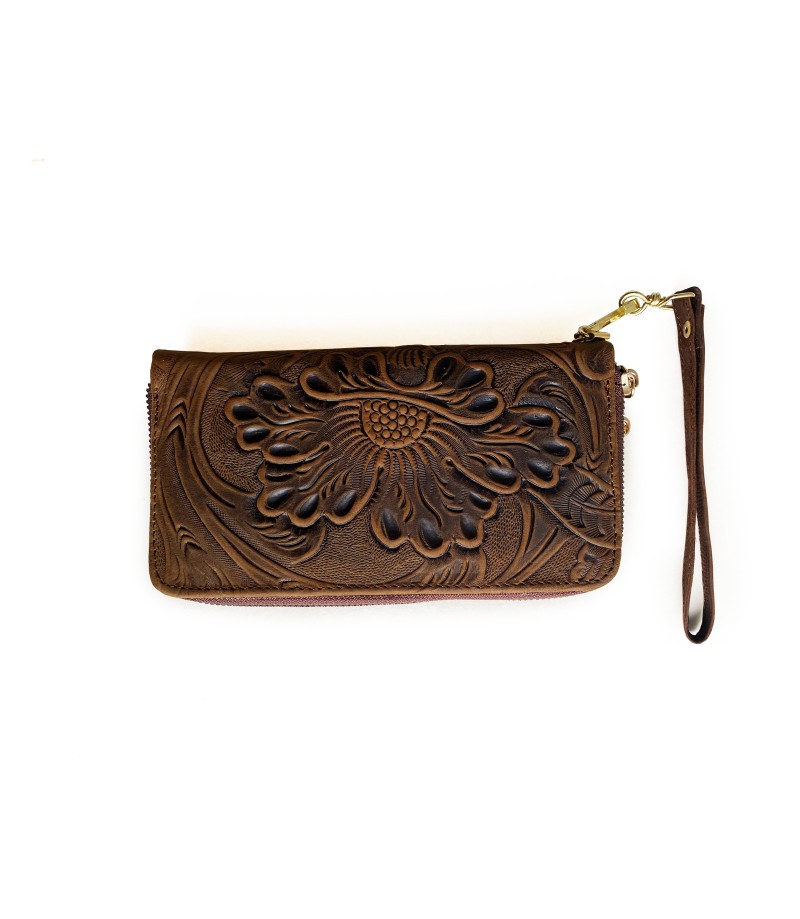 hand tooled leather crossbody bolsa