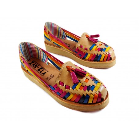 Huaraches sandals for women Rainbow Tan
